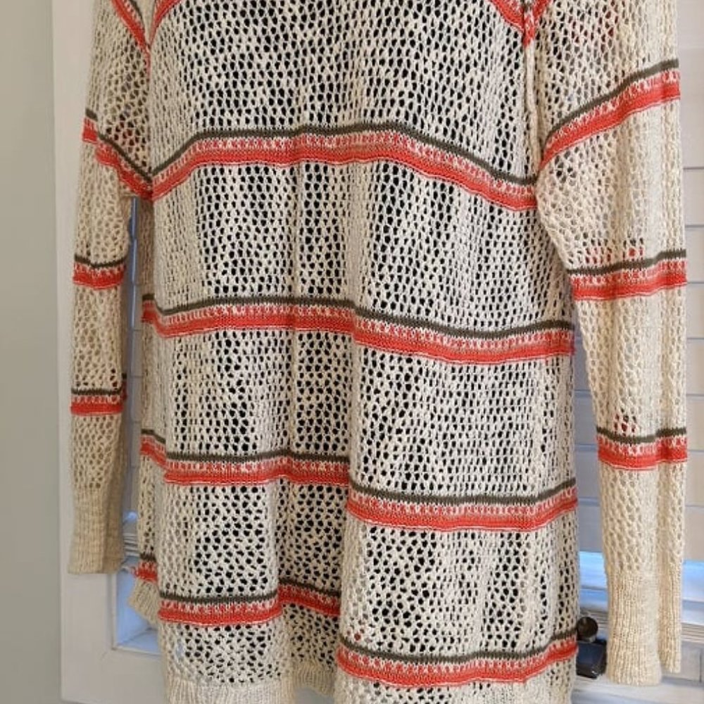 Open Knit Stripped Sweater  Size XL